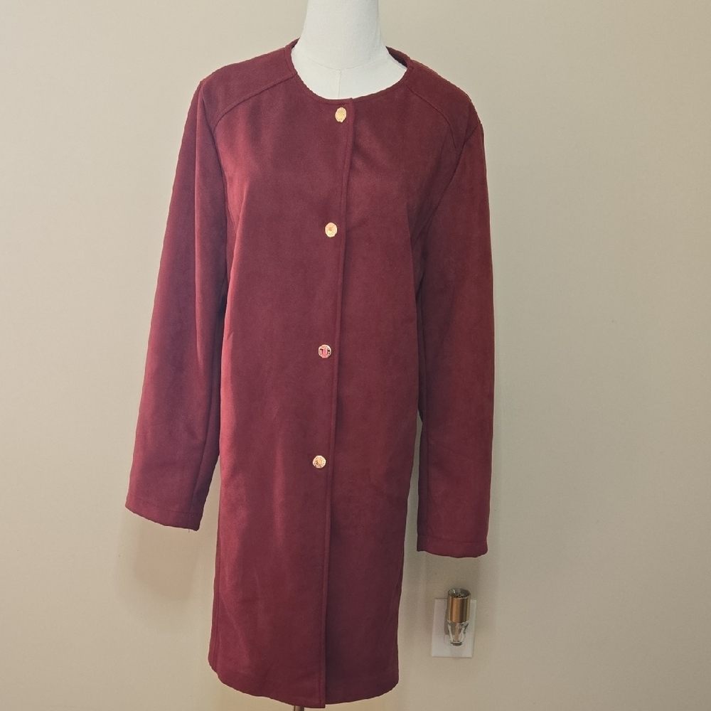 Marc New York Rust Burnt Orange Suede Jacket – 1X, Timeless Fall Layer with Gold - Picture 2 of 9